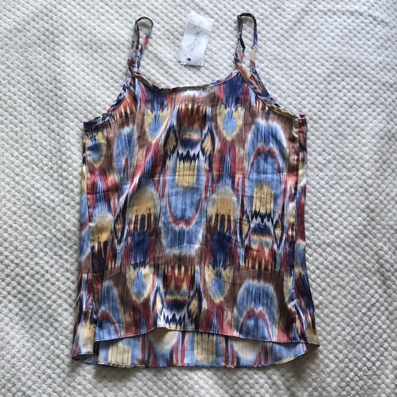 Sugar lips women’s beige blue multi colored camisole Brand New Size Large SWT - Picture 2 of 7